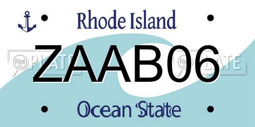 ZAAB06 Rhode Island License Plate