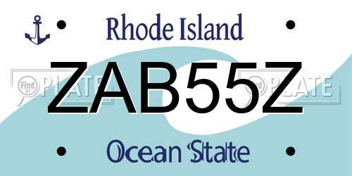 ZAB55Z Rhode Island License Plate