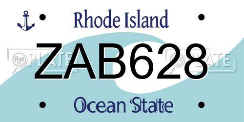 ZAB628 Rhode Island License Plate