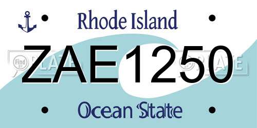 ZAE1250 Rhode Island License Plate