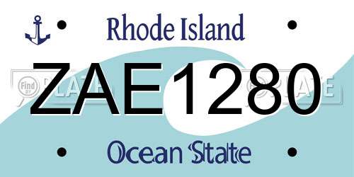 ZAE1280 Rhode Island License Plate