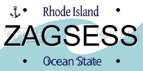ZAGSESS Rhode Island License Plate