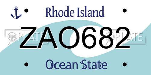 ZAO682 Rhode Island License Plate