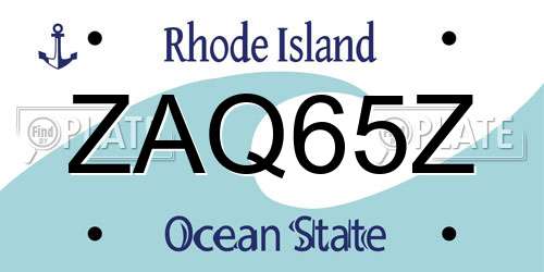 ZAQ65Z Rhode Island License Plate
