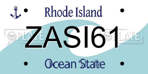 ZASI61 Rhode Island License Plate