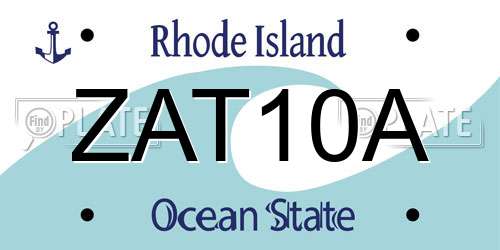 ZAT10A Rhode Island License Plate