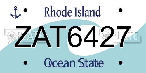 ZAT6427 Rhode Island License Plate