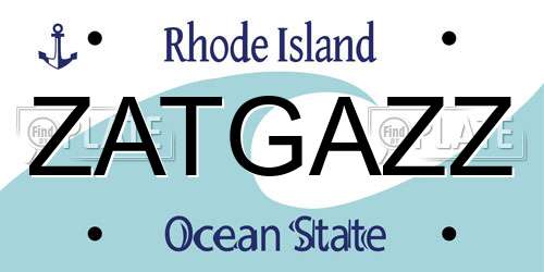 ZATGAZZ Rhode Island License Plate