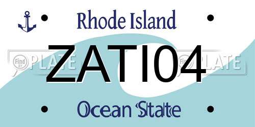 ZATI04 Rhode Island License Plate