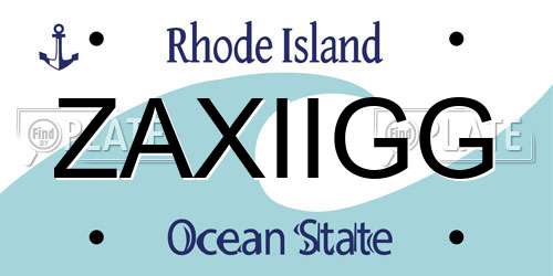ZAXIIGG Rhode Island License Plate