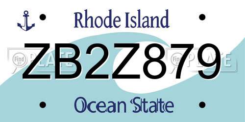 ZB2Z879 Rhode Island License Plate