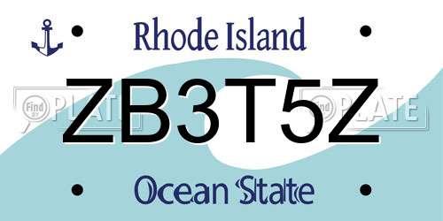 ZB3T5Z Rhode Island License Plate