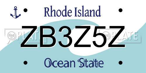 ZB3Z5Z Rhode Island License Plate