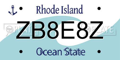 ZB8E8Z Rhode Island License Plate
