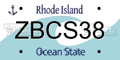 ZBCS38 Rhode Island License Plate