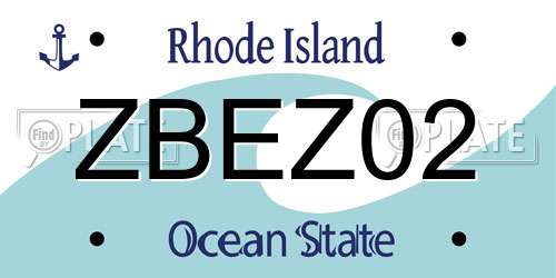 ZBEZ02 Rhode Island License Plate
