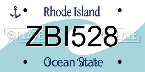 ZBI528 Rhode Island License Plate