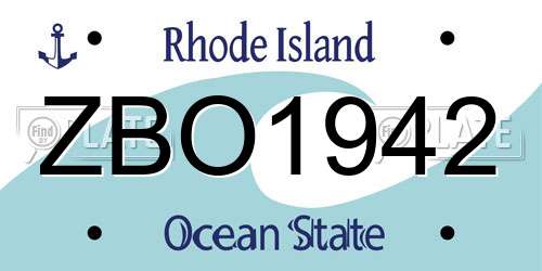 ZBO1942 Rhode Island License Plate