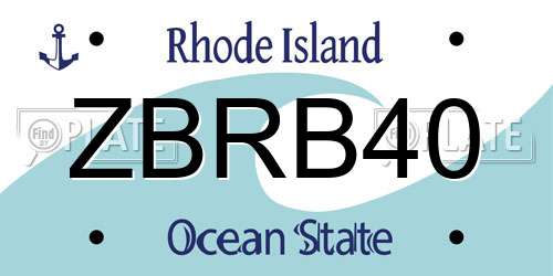 ZBRB40 Rhode Island License Plate