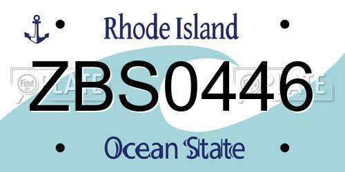ZBS0446 Rhode Island License Plate