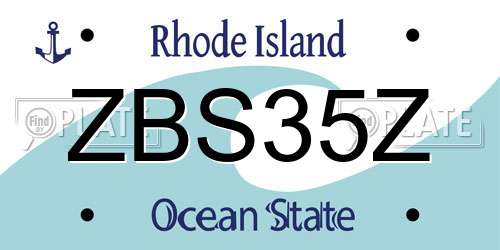 ZBS35Z Rhode Island License Plate