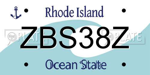 ZBS38Z Rhode Island License Plate