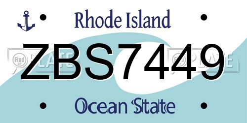 ZBS7449 Rhode Island License Plate