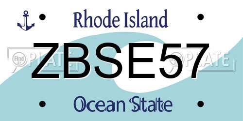 ZBSE57 Rhode Island License Plate