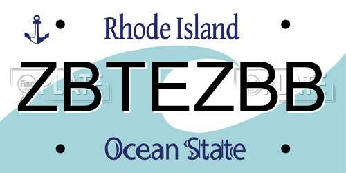 ZBTEZBB Rhode Island License Plate