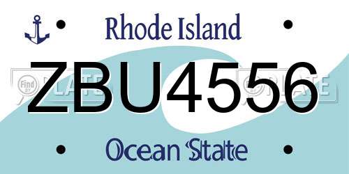 ZBU4556 Rhode Island License Plate