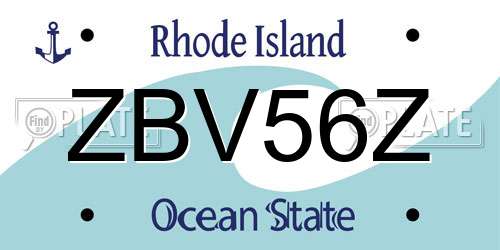 ZBV56Z Rhode Island License Plate