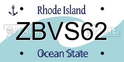 ZBVS62 Rhode Island License Plate