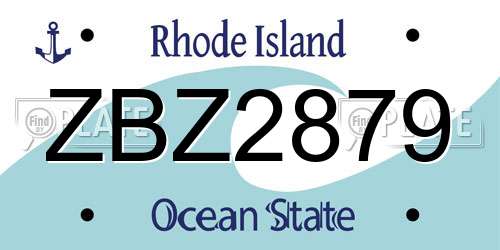 ZBZ2879 Rhode Island License Plate