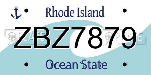 ZBZ7879 Rhode Island License Plate