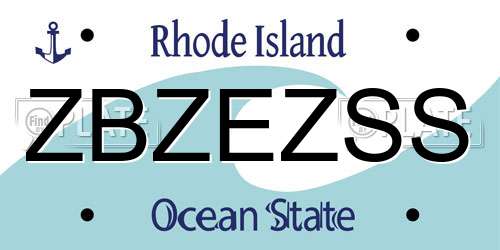 ZBZEZSS Rhode Island License Plate