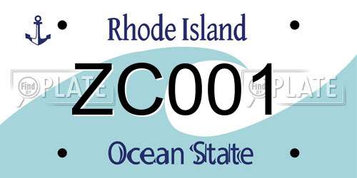 ZC001 Rhode Island License Plate