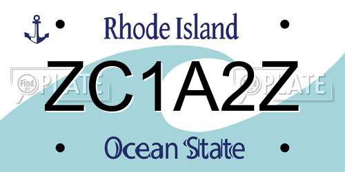 ZC1A2Z Rhode Island License Plate
