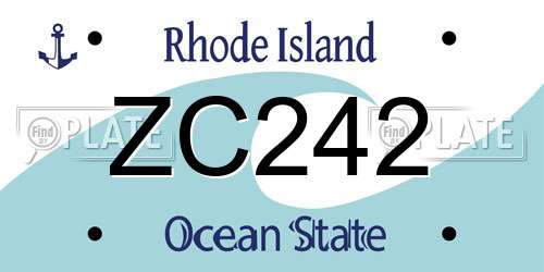 ZC242 Rhode Island License Plate
