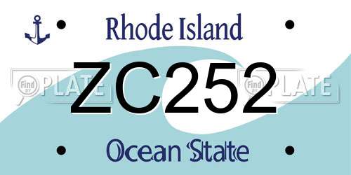 ZC252 Rhode Island License Plate