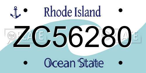 ZC56280 Rhode Island License Plate