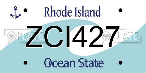 ZCI427 Rhode Island License Plate