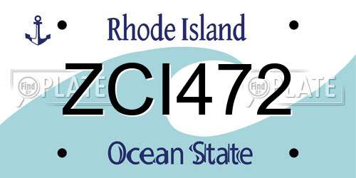 ZCI472 Rhode Island License Plate