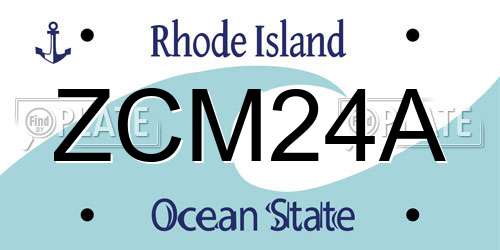 ZCM24A Rhode Island License Plate