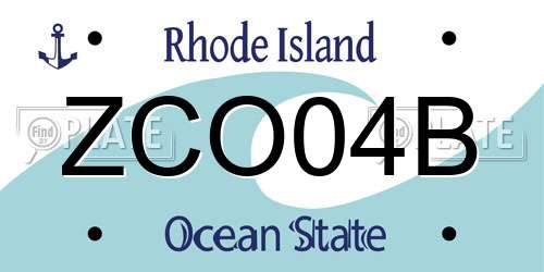 ZCO04B Rhode Island License Plate