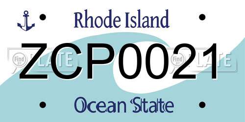ZCP0021 Rhode Island License Plate