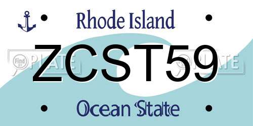ZCST59 Rhode Island License Plate