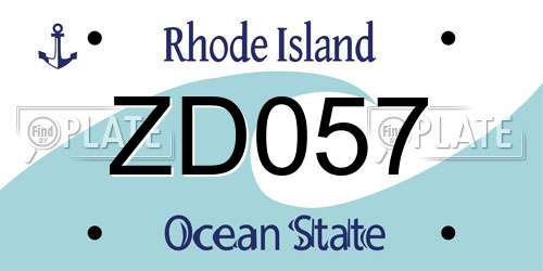 ZD057 Rhode Island License Plate