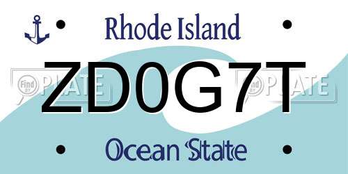 ZD0G7T Rhode Island License Plate