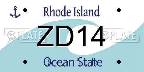 ZD14 Rhode Island License Plate