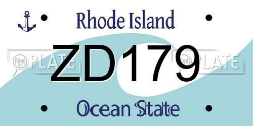 ZD179 Rhode Island License Plate